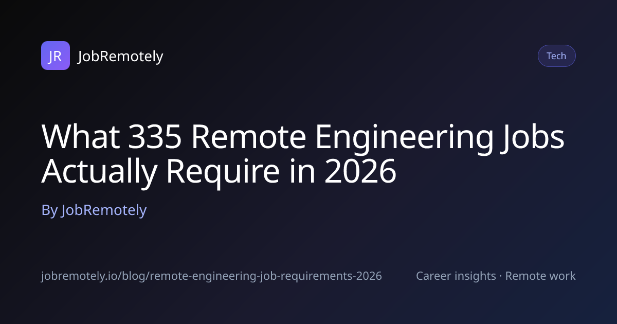 What 335 Remote Engineering Jobs Actually Require in 2026